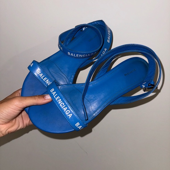 BALENCIAGA BLUE SANDALS!!! Lightly worn so selling for less- size 8 - Picture 3 of 4